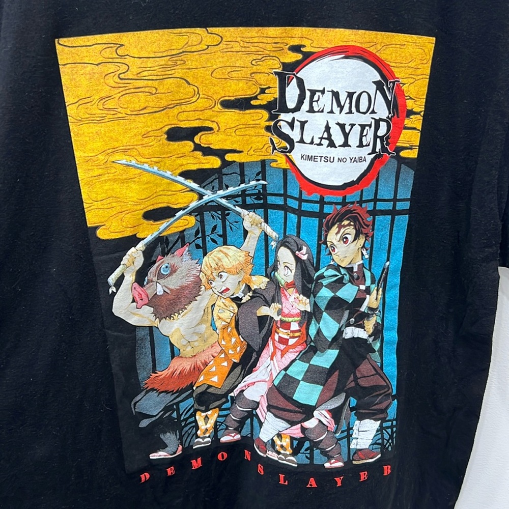 Large Anime Demon Slayer shirt: black with great color.